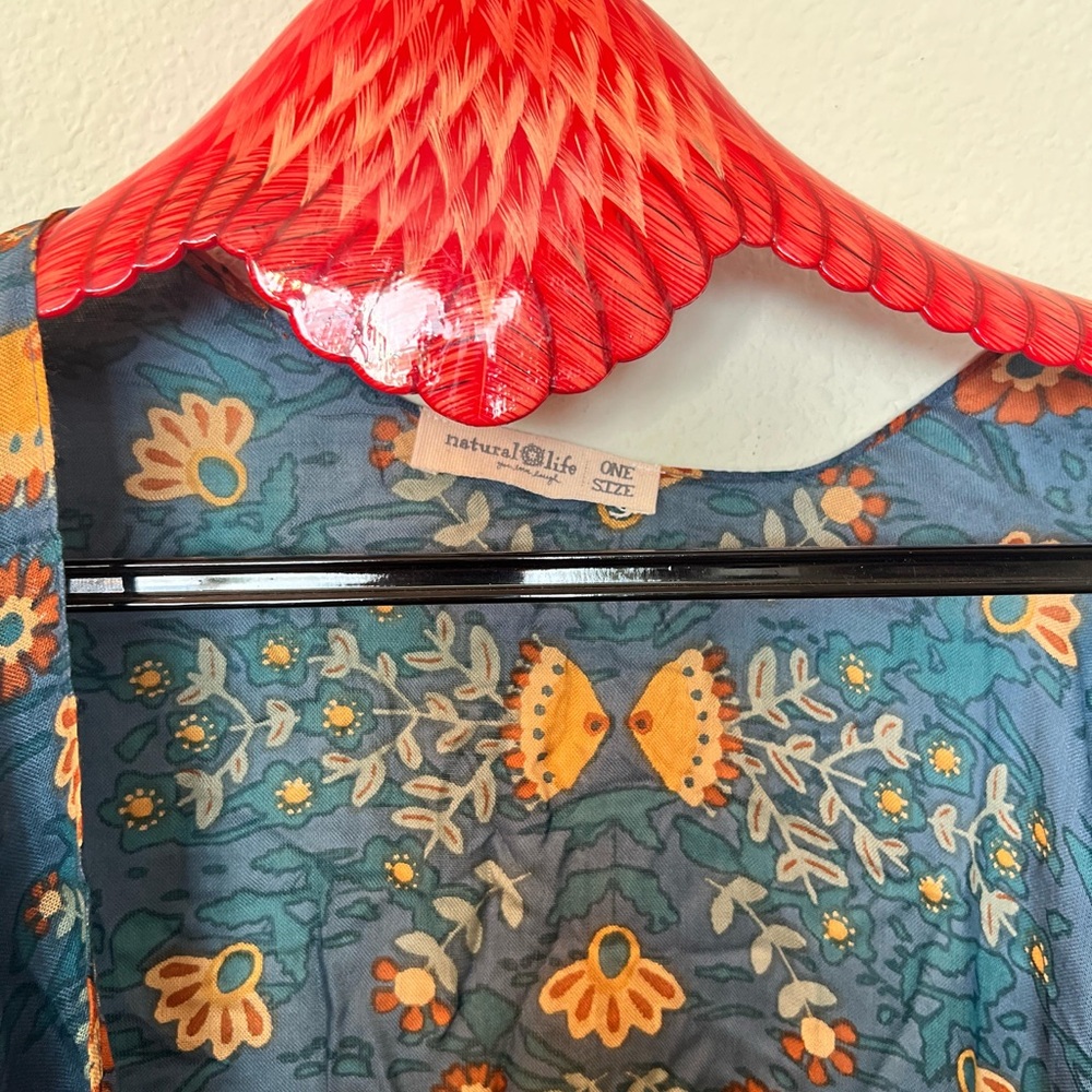 Natural Life Blue Floral Kimono NEW - Picture 4 of 13